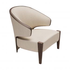 Seta club chair with leather decoration Image
