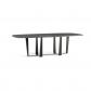 Rodolfo dining table oval - Black nickel base/top 72 brown antique stone