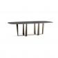 Rodolfo dining table oval - Bronze base/top 72 brown antique stone