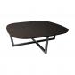 Fellini coffee table square - Black nickel base-eucal. brown top