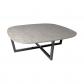 Fellini coffee table square - Black nickel base/eucalalypt. nat. pomele top