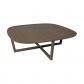 Fellini coffee table square - Bronze base / natural walnut top