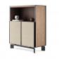 Pique cabinet tall - Natural walnut / flat doors / no side panels