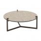 Nodo coffee table large - Glass & textile top/bronze base