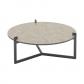 Nodo coffee table large - Glass & textile top/black nickel base